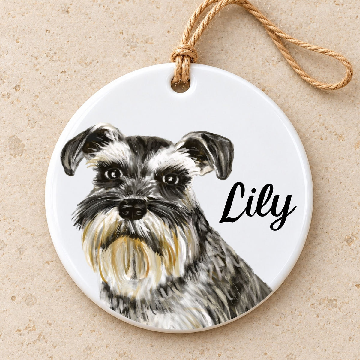 Schnauzer Ceramic Ornament - MerikaArt