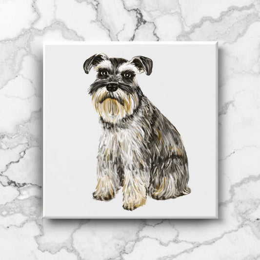 Schnauzer Ceramic Tile - MerikaArt