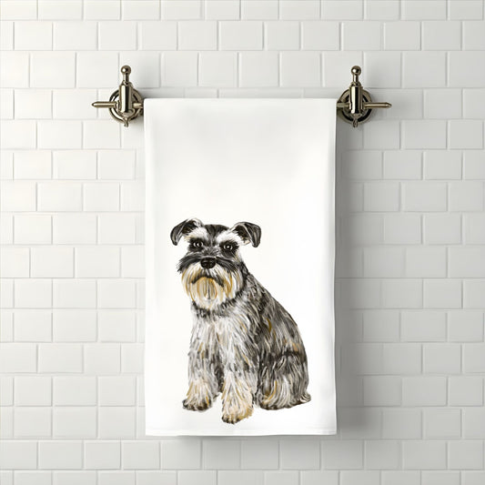 Schnauzer Dog Bathroom Towel - MerikaArt