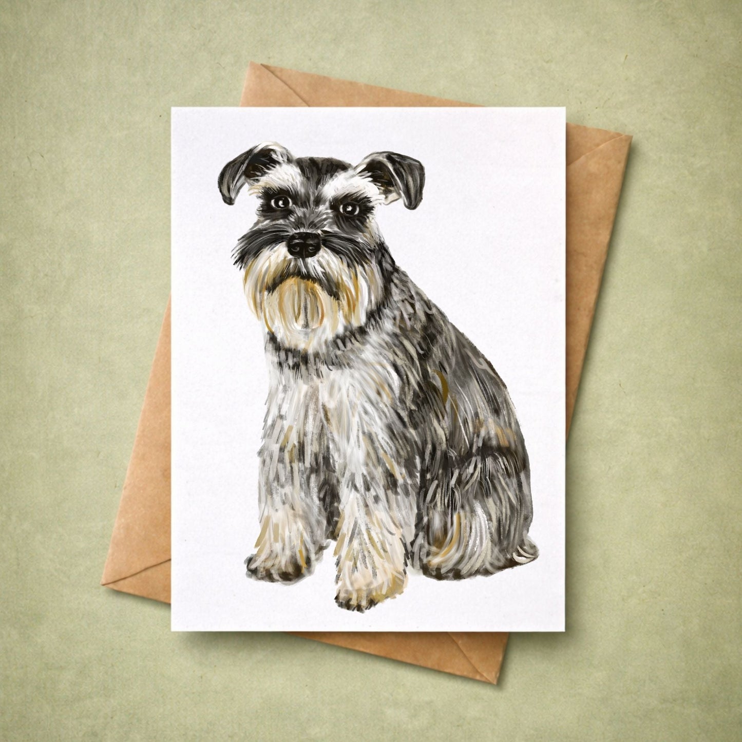 Schnauzer Dog Postcard - MerikaArt