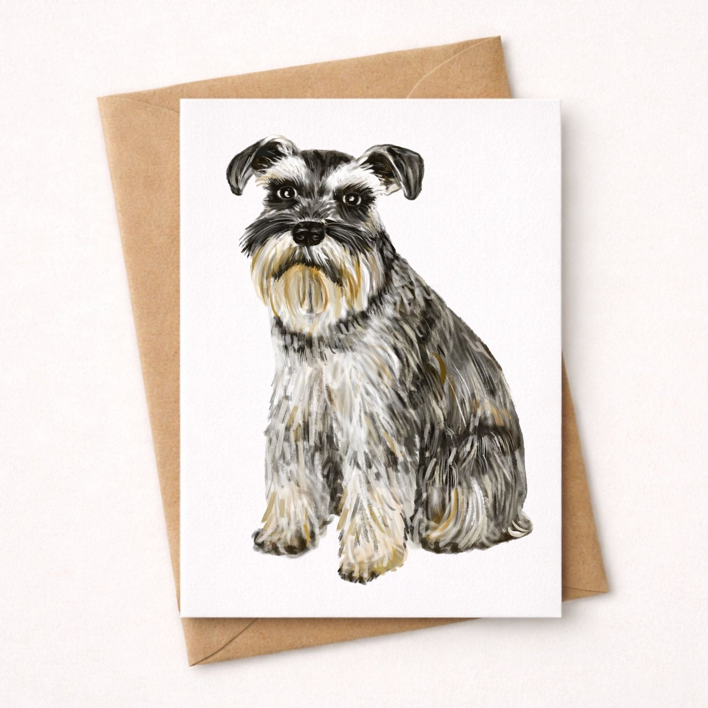 Schnauzer Dog Postcard - MerikaArt