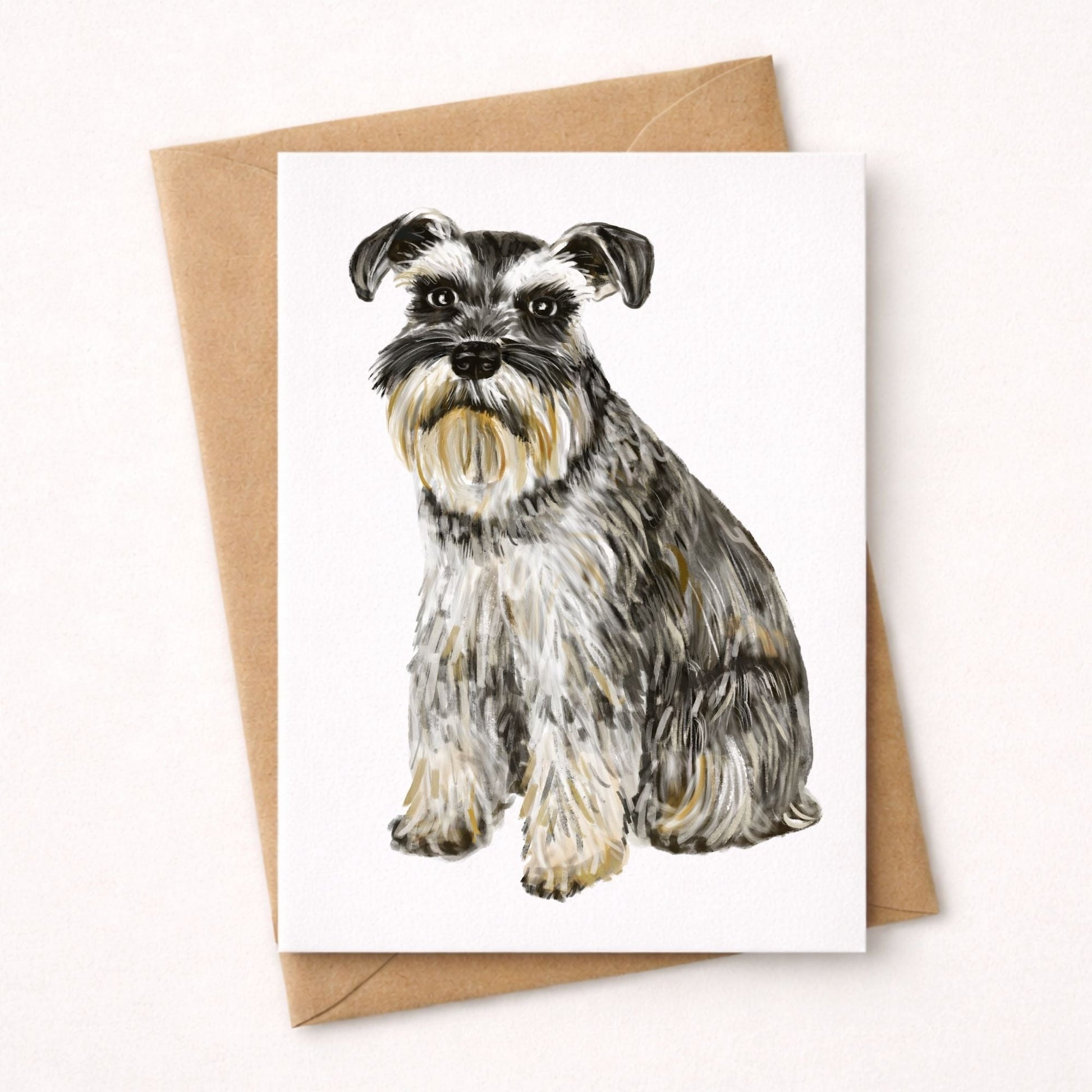Schnauzer Dog Postcard - MerikaArt