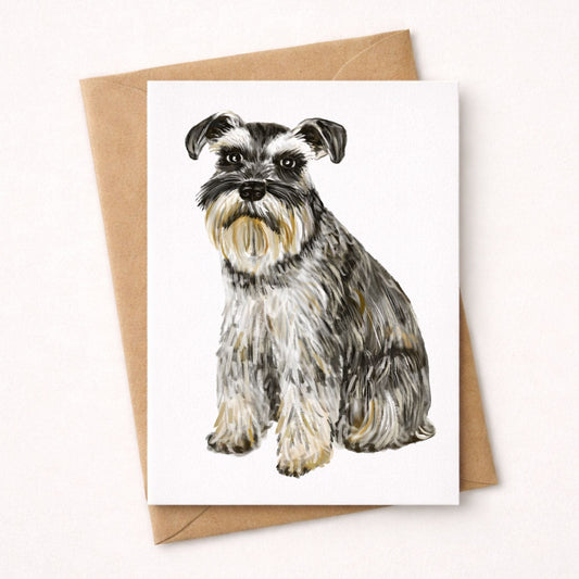 Schnauzer Dog Postcard - MerikaArt