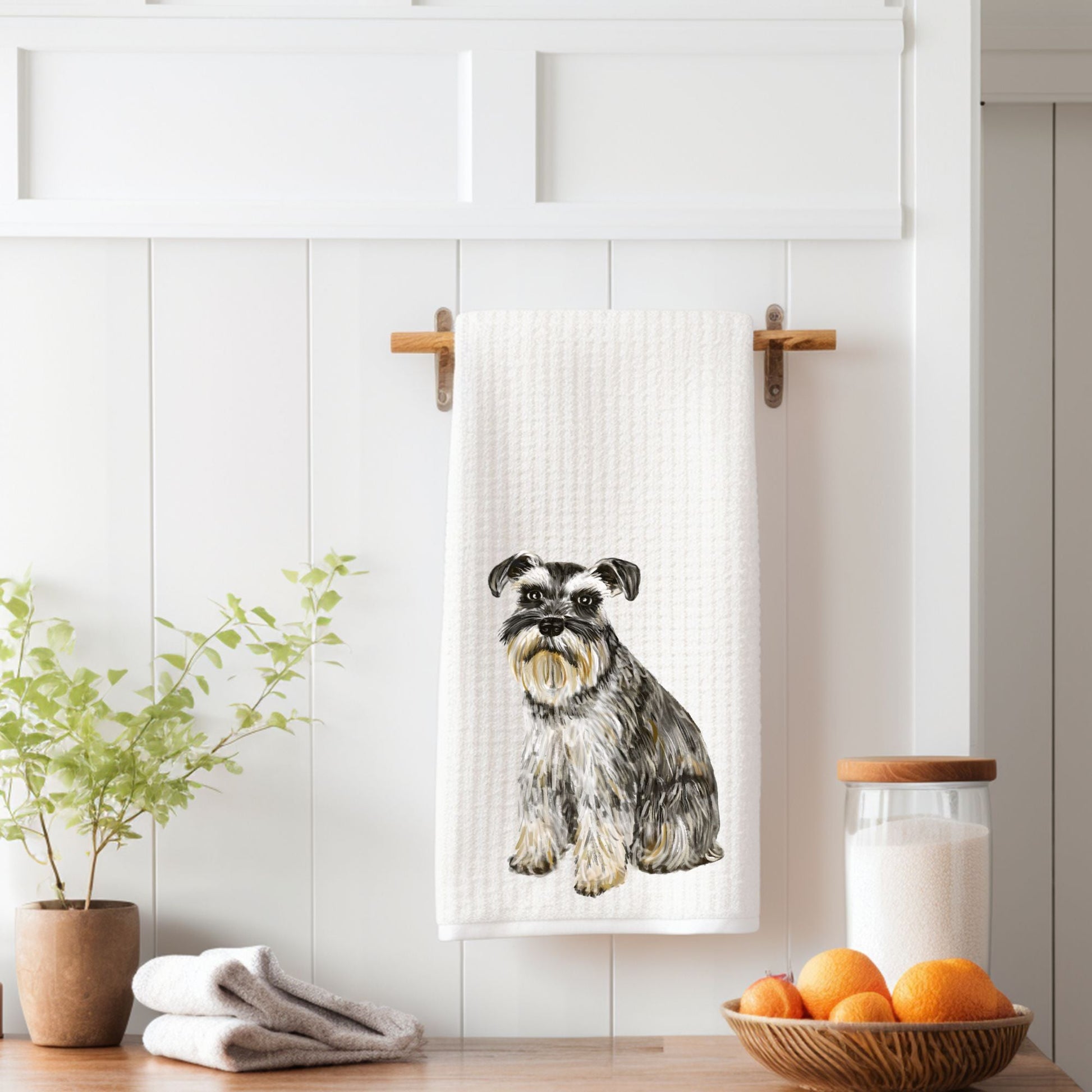 Schnauzer Kitchen Towel - MerikaArt