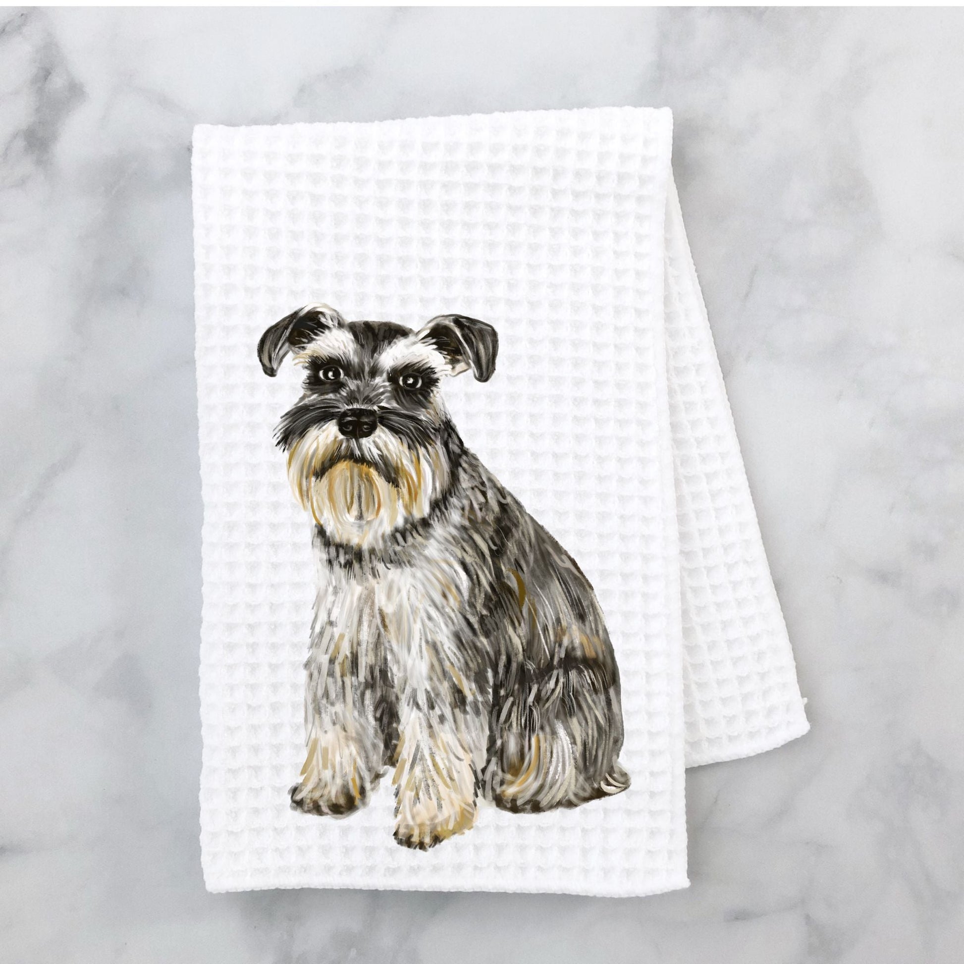 Schnauzer Kitchen Towel - MerikaArt