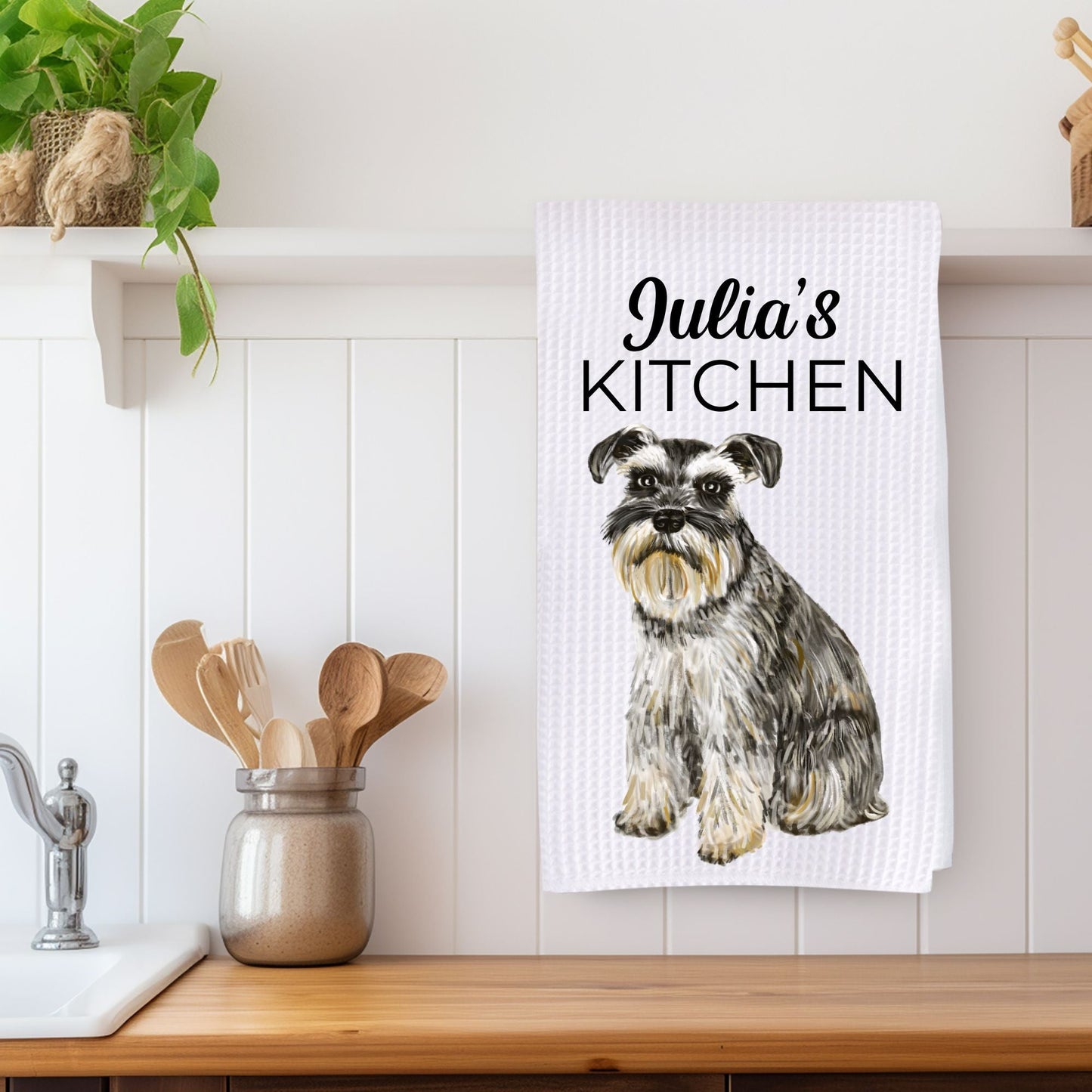 Schnauzer Kitchen Towel - MerikaArt