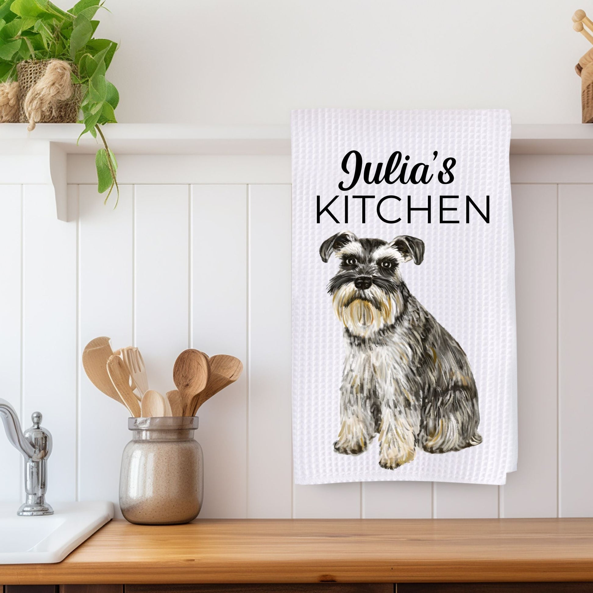 Schnauzer Kitchen Towel - MerikaArt