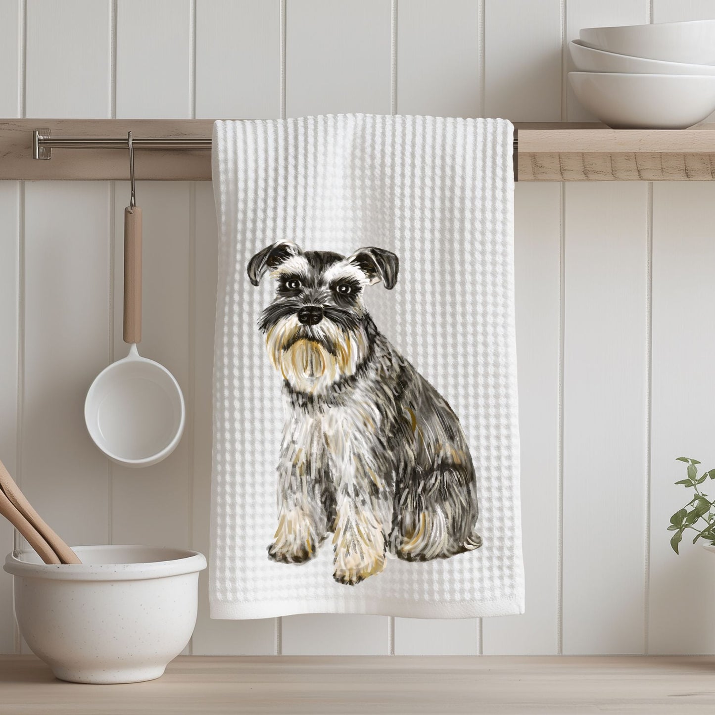 Schnauzer Kitchen Towel - MerikaArt