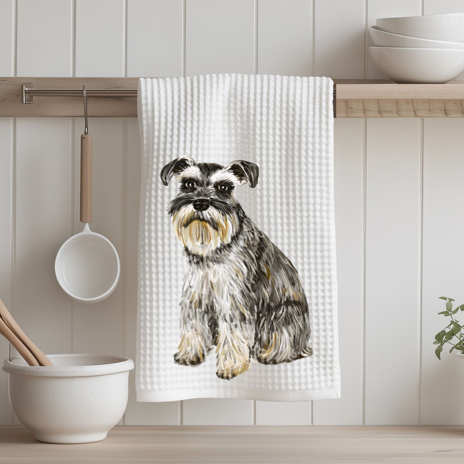 Schnauzer Kitchen Towel - MerikaArt
