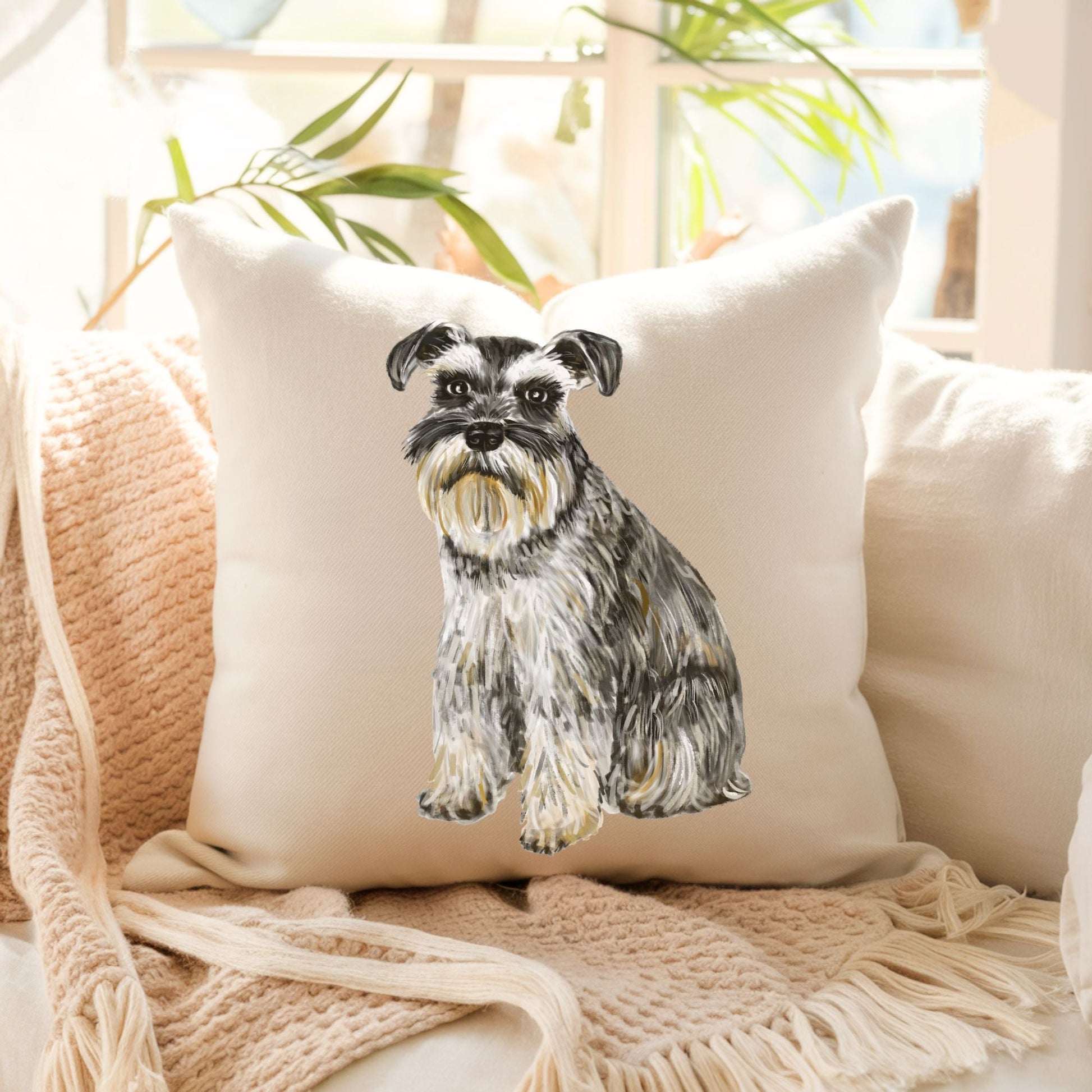 Schnauzer Pillow - MerikaArt