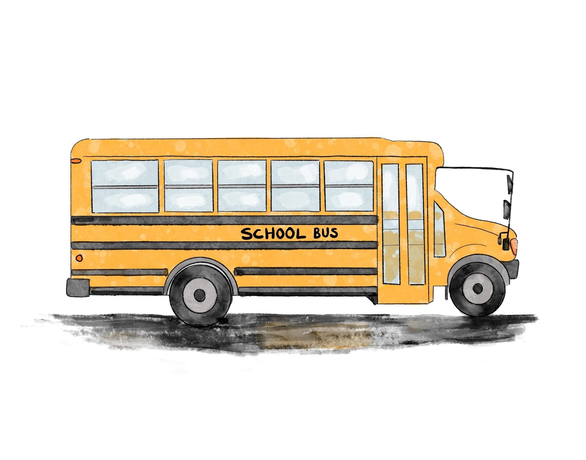 School Bus Art Print - MerikaArt