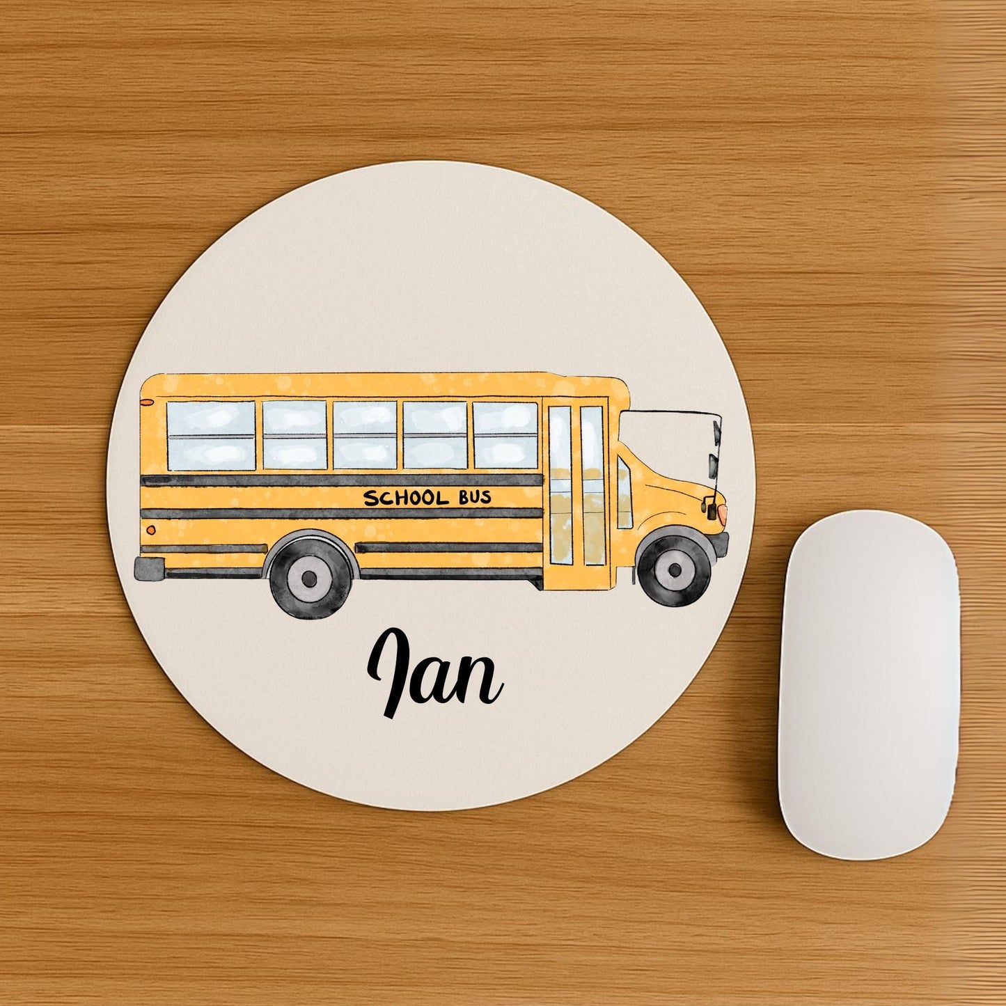 School Bus Mousepad - MerikaArt