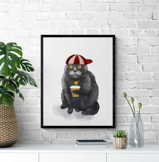 Scottish Fold Cat Art Print - MerikaArt