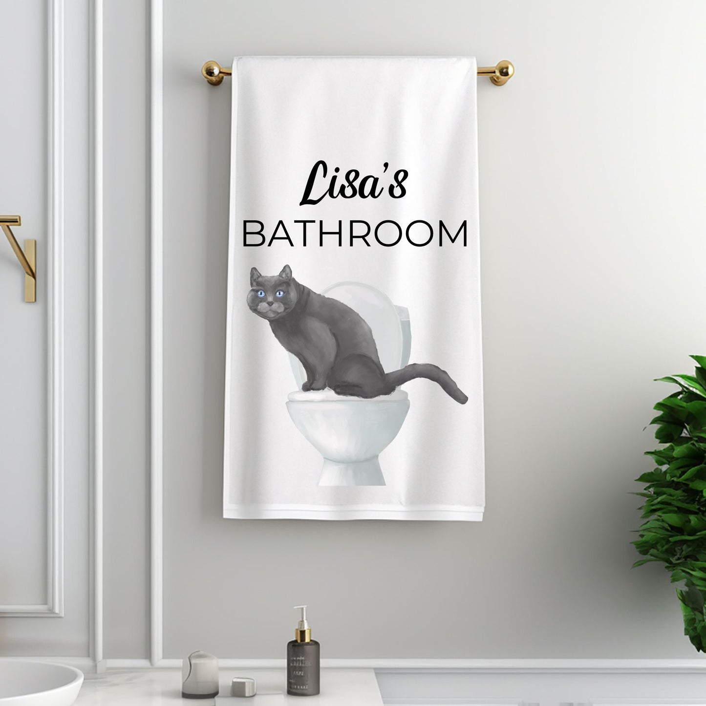 Scottish Fold Cat Bathroom Towel - MerikaArt