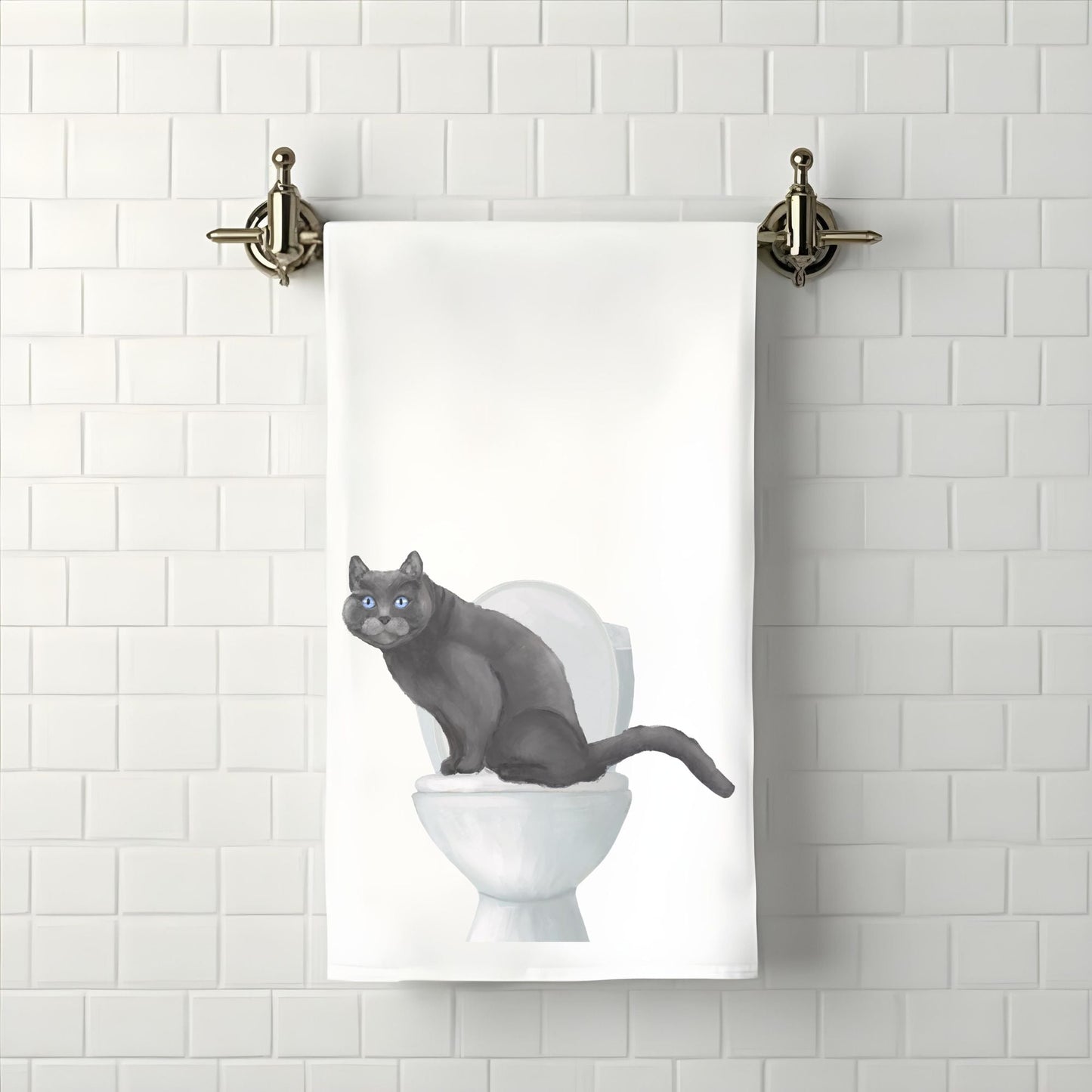 Scottish Fold Cat Bathroom Towel - MerikaArt