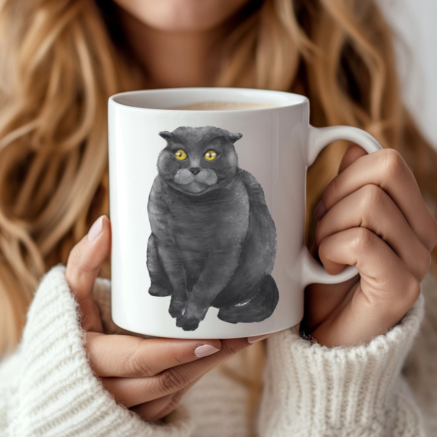 Scottish Fold Cat Mug - MerikaArt