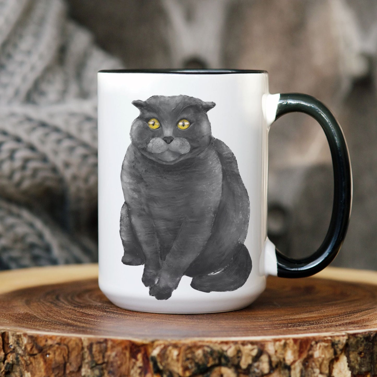 Scottish Fold Cat Mug - MerikaArt