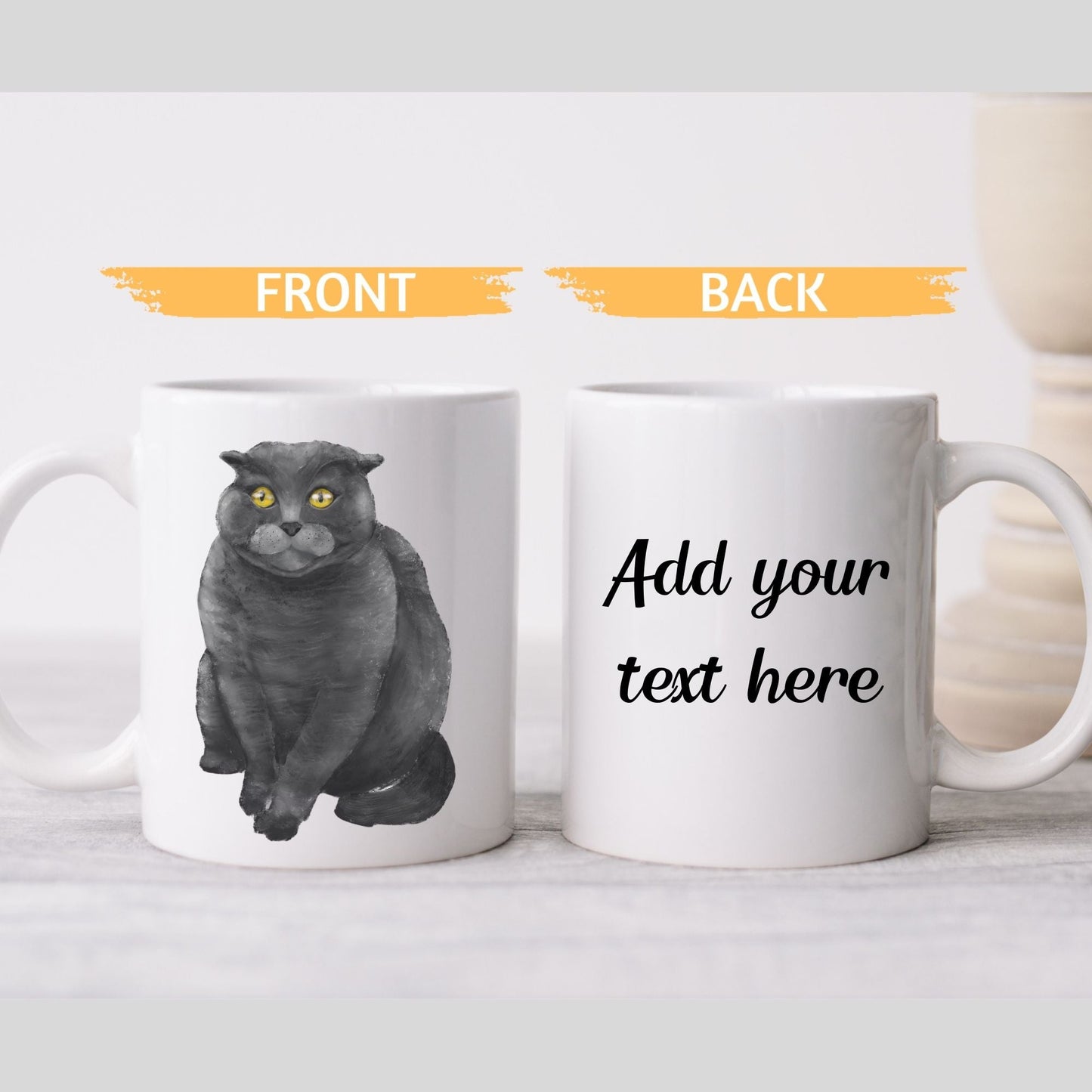 Scottish Fold Cat Mug - MerikaArt