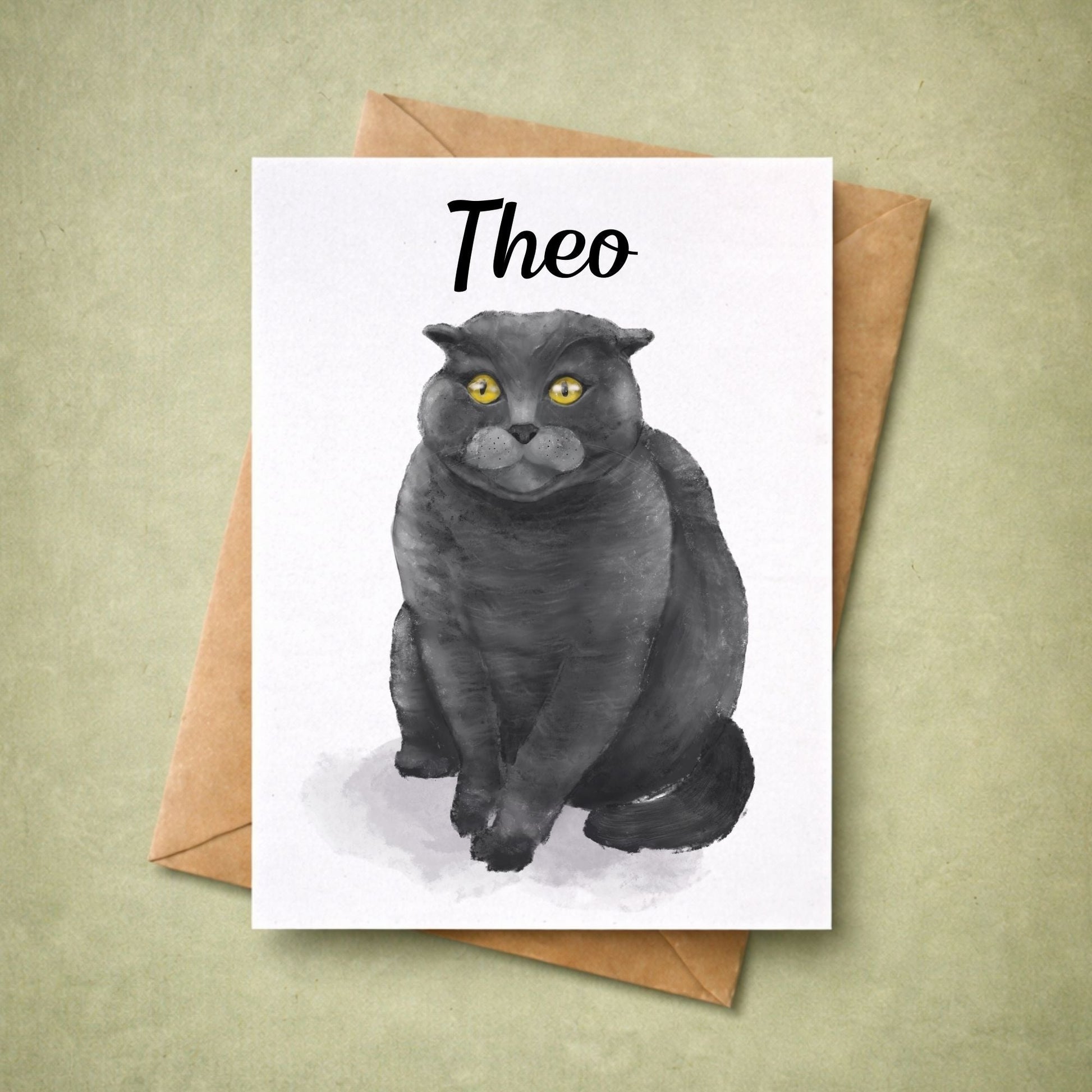 Scottish Fold Cat Postcard - MerikaArt