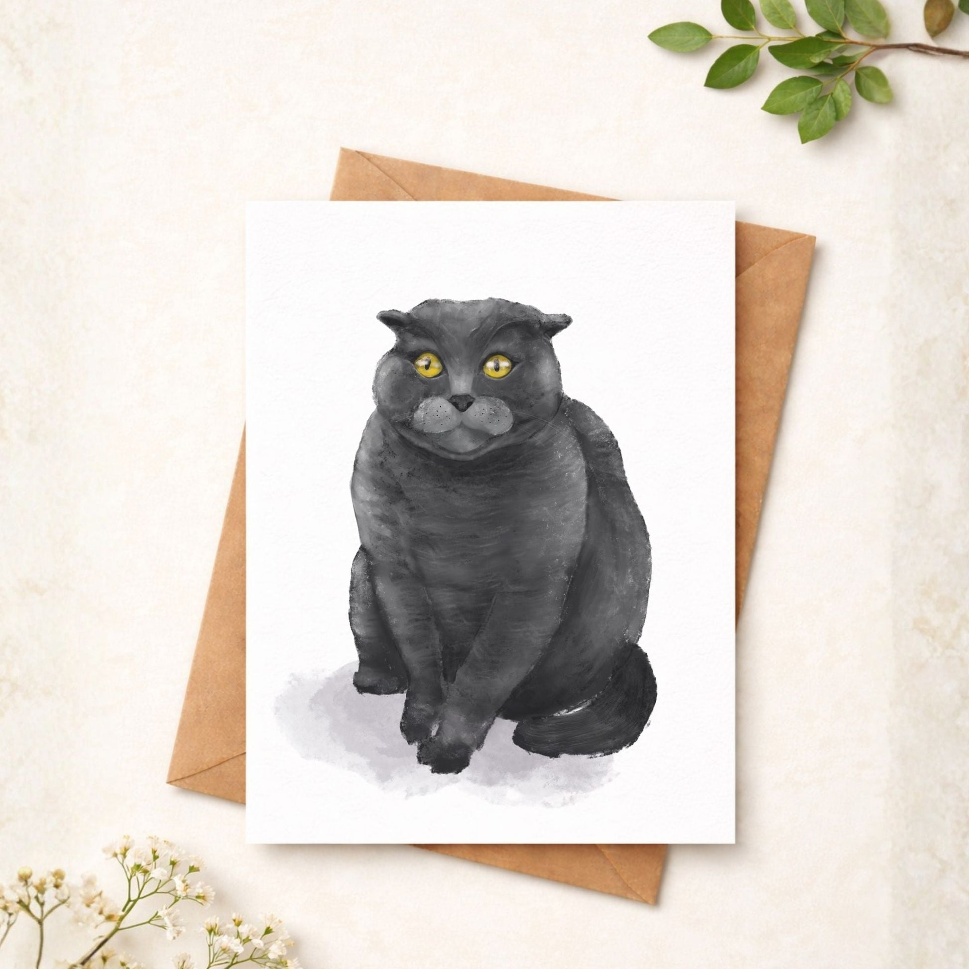 Scottish Fold Cat Postcard - MerikaArt