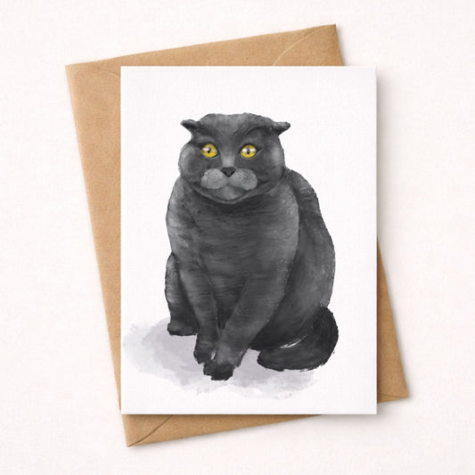 Scottish Fold Cat Postcard - MerikaArt