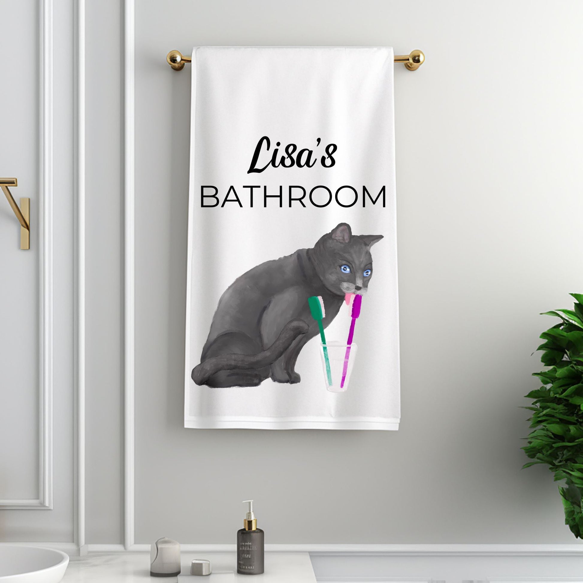 Scottish Fold Cat Toothbrush Bathroom Towel - MerikaArt