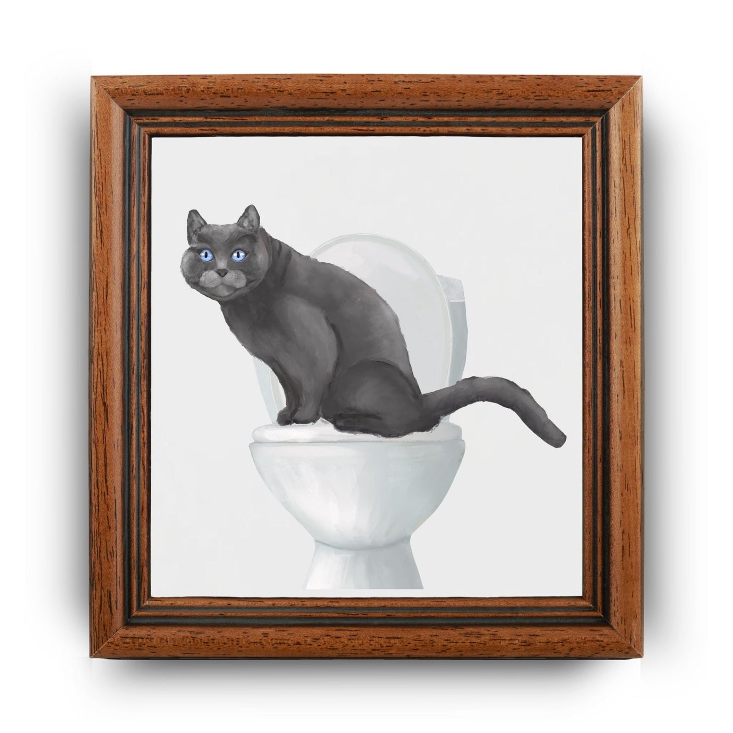 Scottish Fold Gray Cat Bathroom Ceramic Tile - MerikaArt