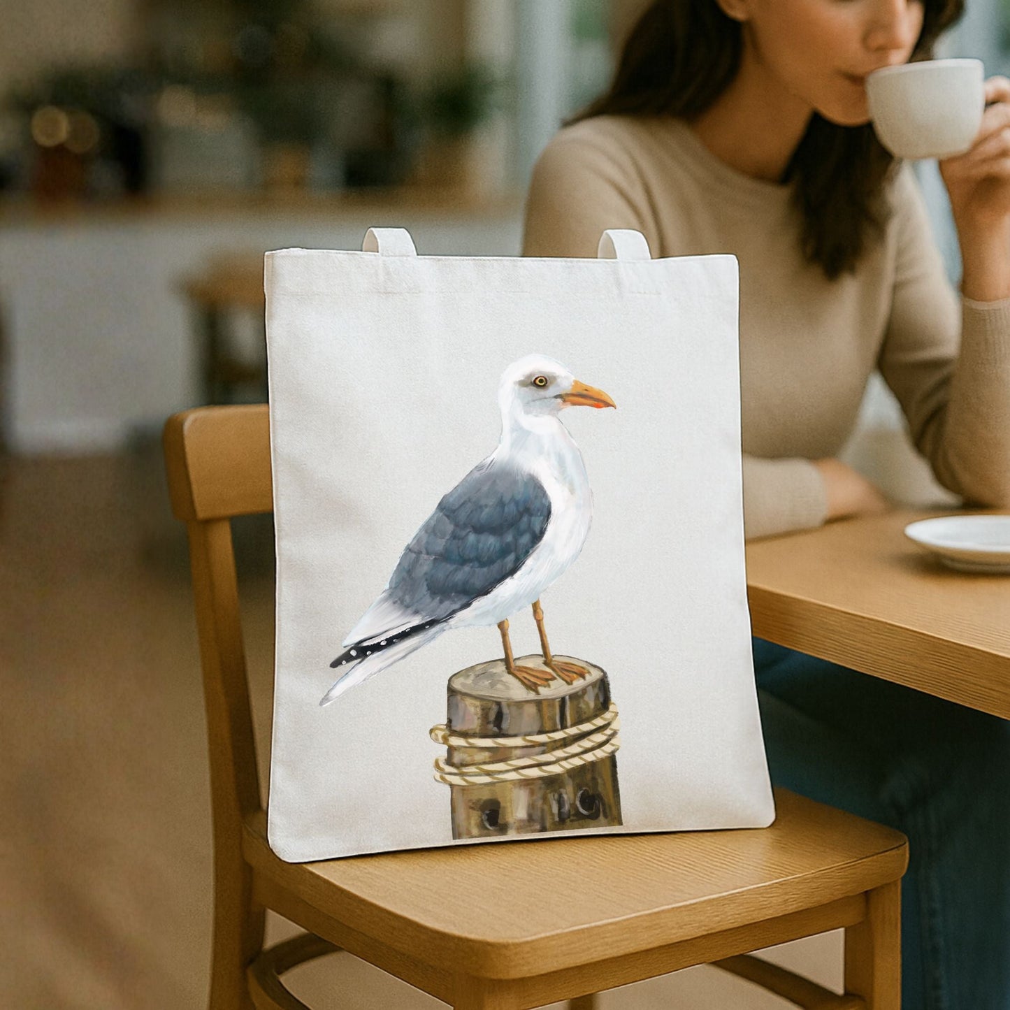 Seagull Canvas Tote Bag - MerikaArt