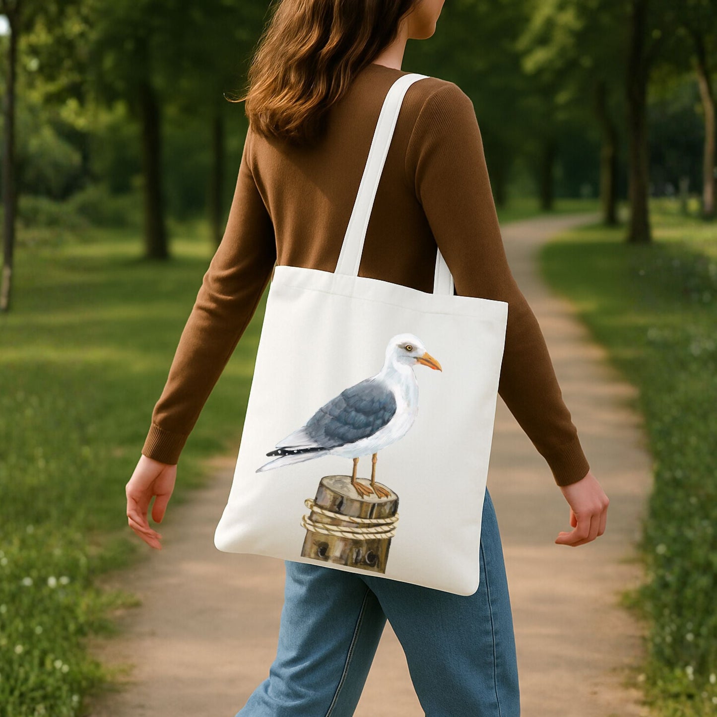 Seagull Canvas Tote Bag - MerikaArt