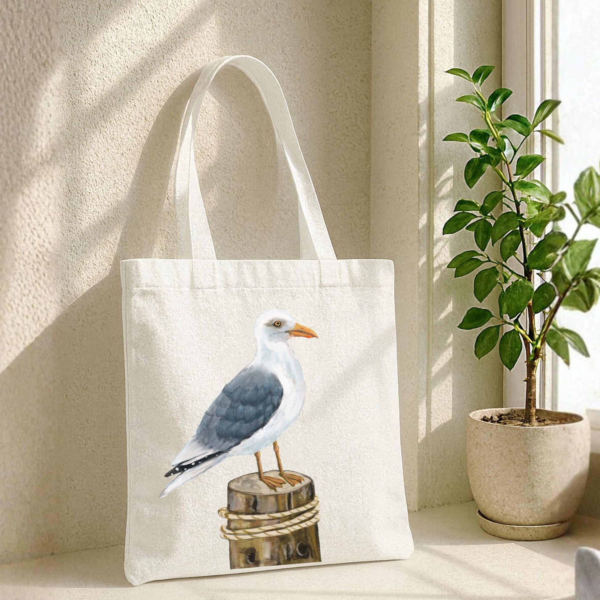 Seagull Canvas Tote Bag - MerikaArt