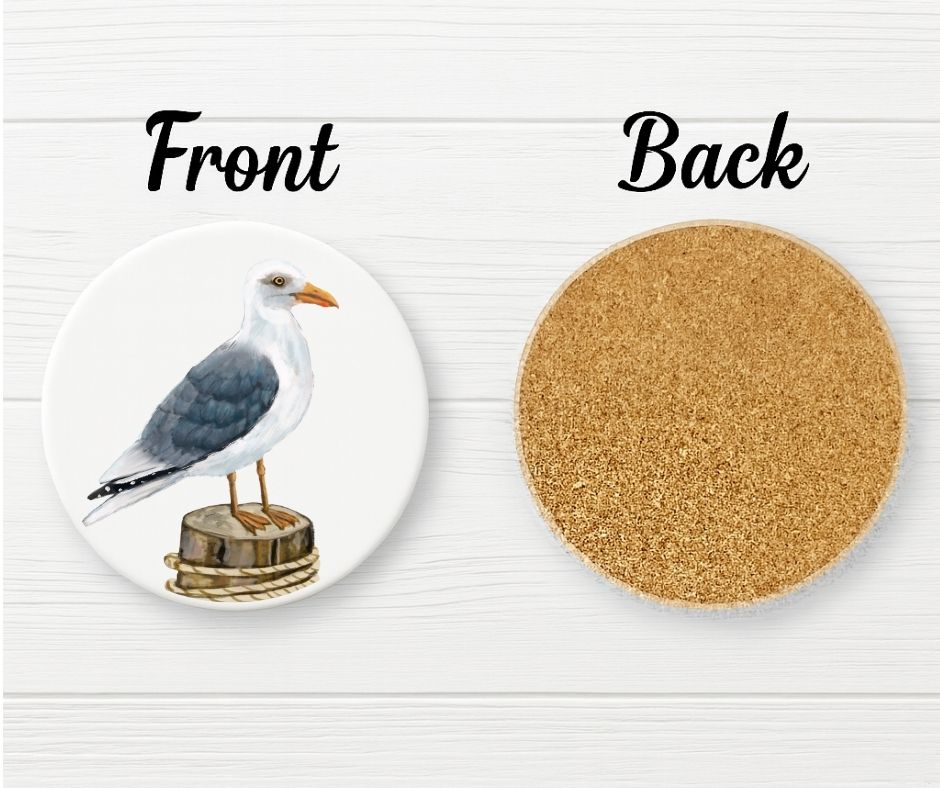 Seagull Ceramic Coaster - MerikaArt