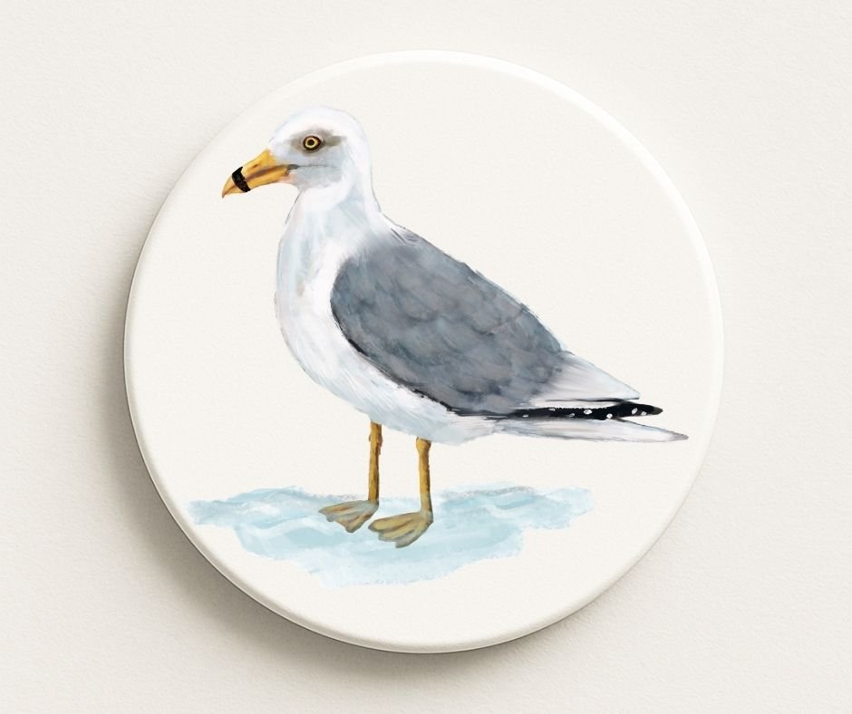 Seagull Ceramic Coaster - MerikaArt