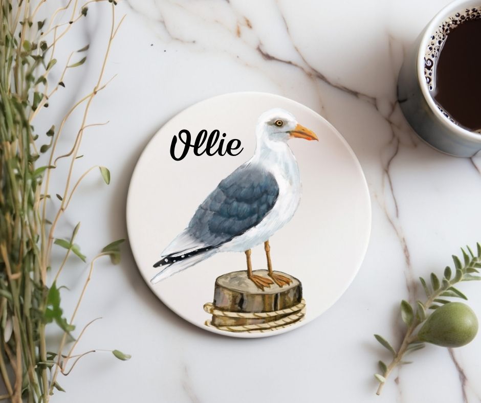 Seagull Ceramic Coaster - MerikaArt