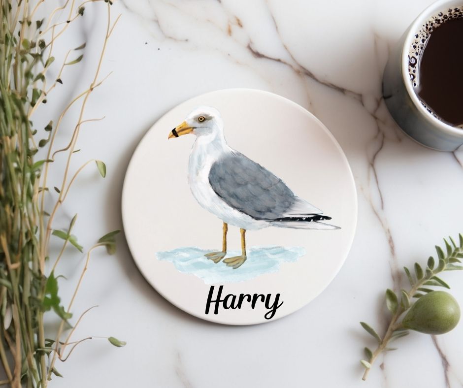 Seagull Ceramic Coaster - MerikaArt
