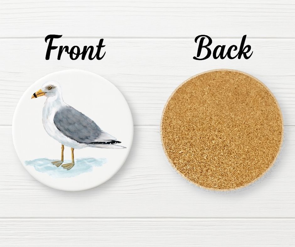 Seagull Ceramic Coaster - MerikaArt