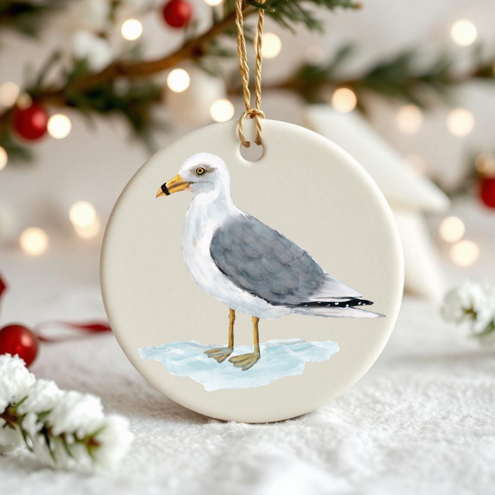 Seagull Ceramic Ornament - MerikaArt