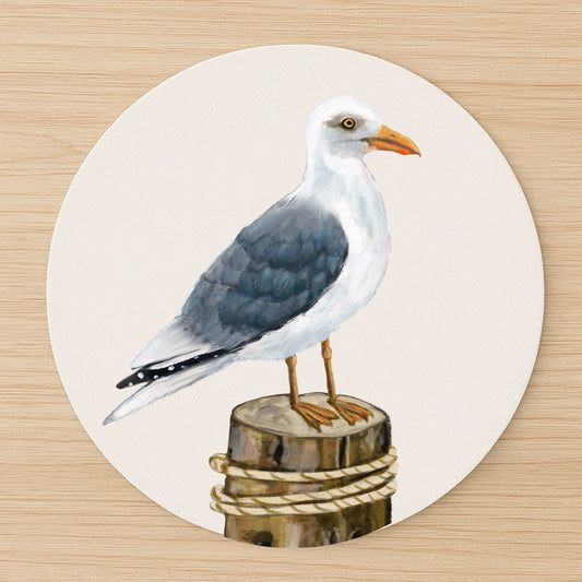 Seagull on Dock Mousepad - MerikaArt