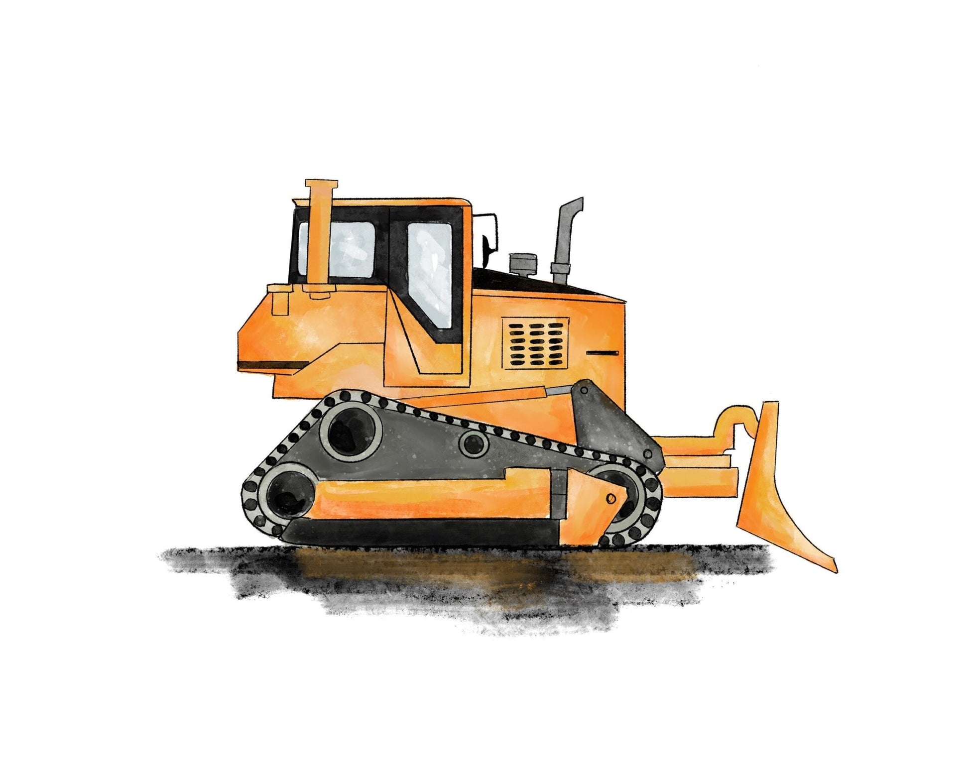 Set of 6 Original Construction Vehicle Prints - MerikaArt