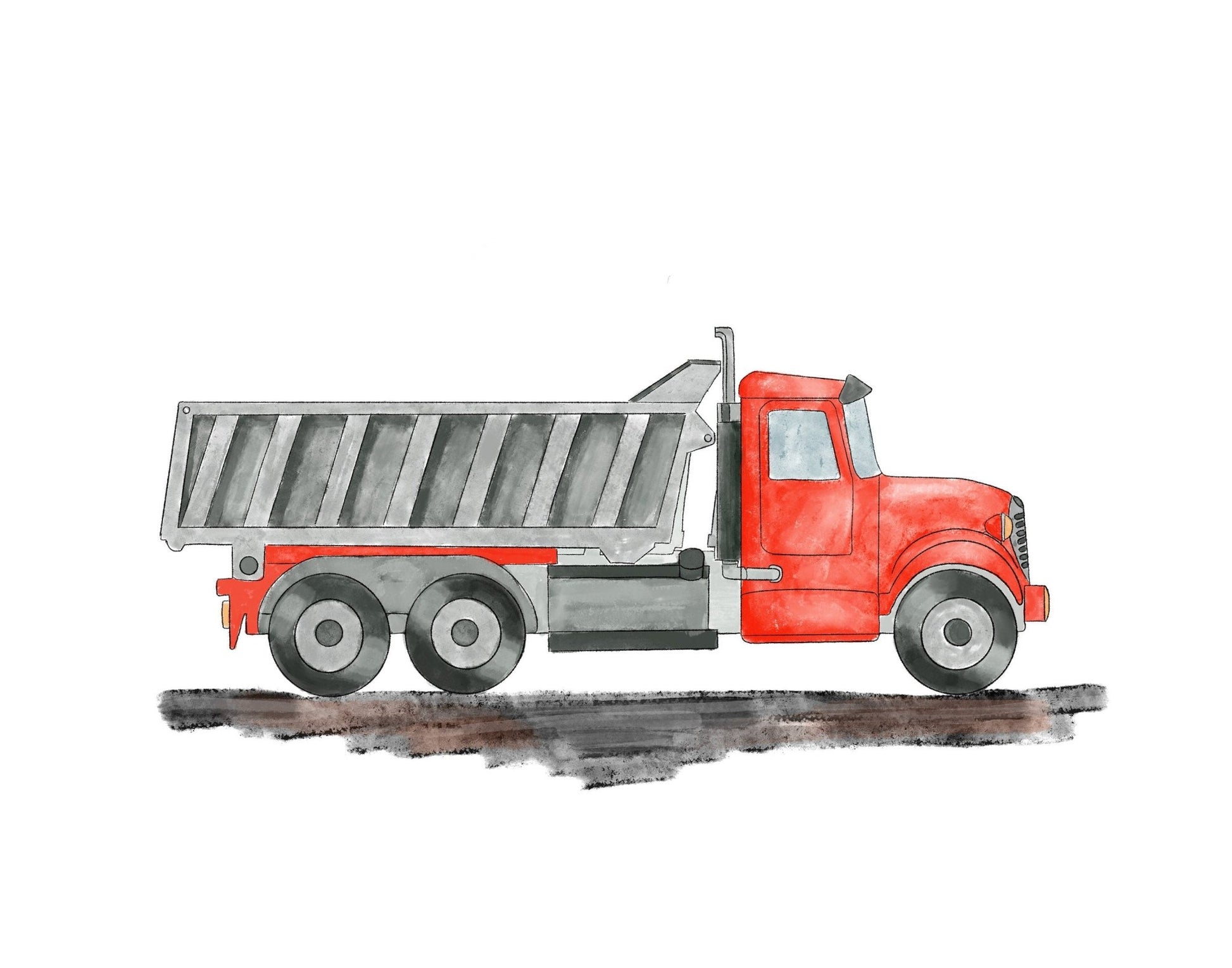 Set of 6 Original Construction Vehicle Prints - MerikaArt