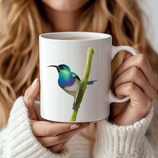 Shining Sunbird Ceramic Coffee Mug - MerikaArt