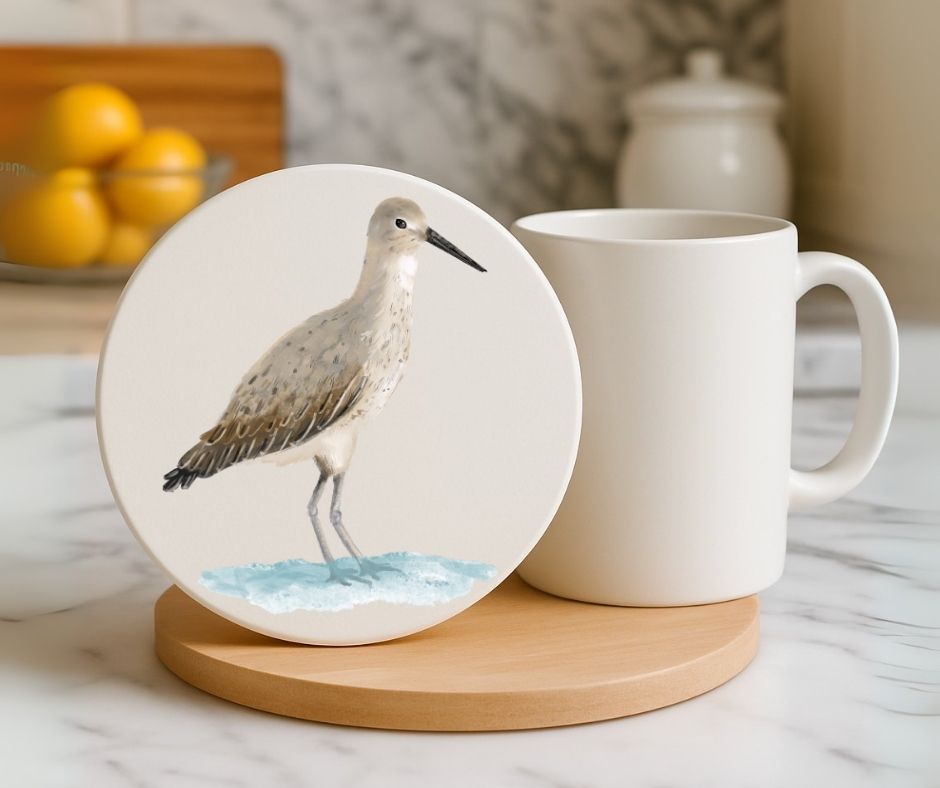 Shorebird Ceramic Coaster - MerikaArt