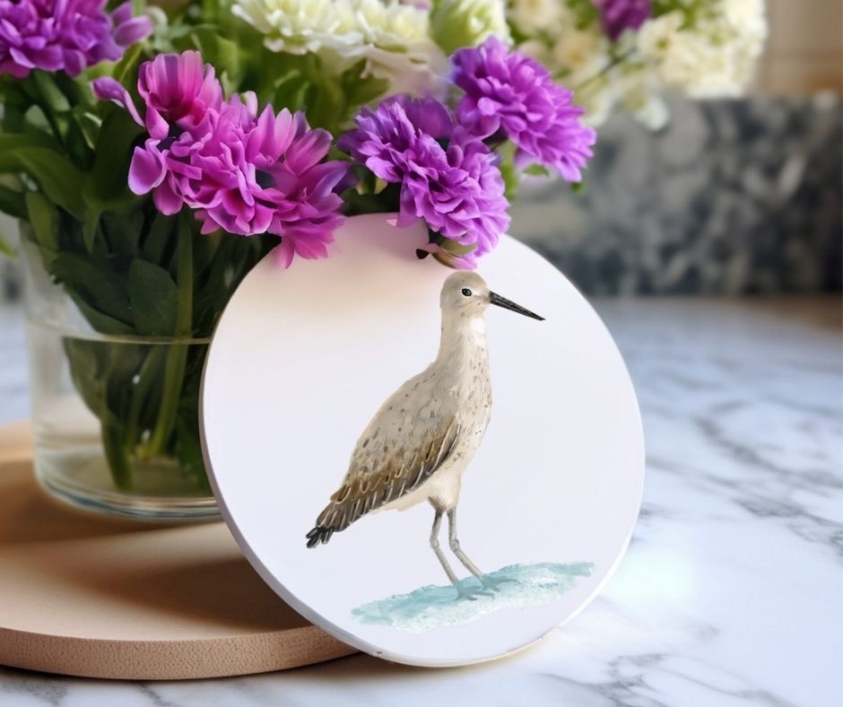 Shorebird Ceramic Coaster - MerikaArt