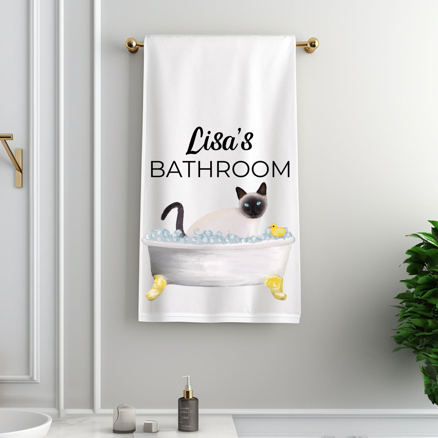 Siamese Cat Bath Towel - MerikaArt