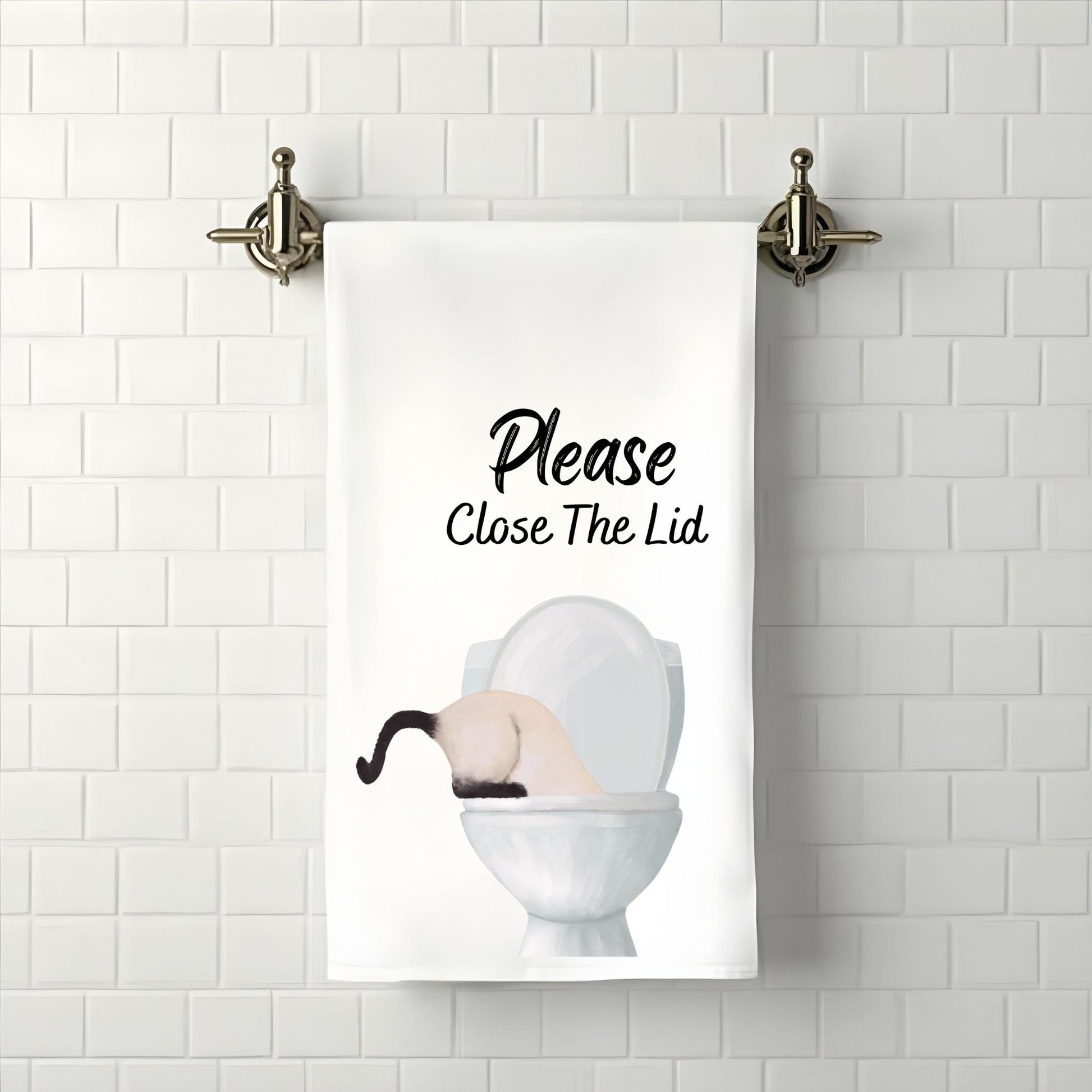 Siamese Cat Bathroom Towel - MerikaArt