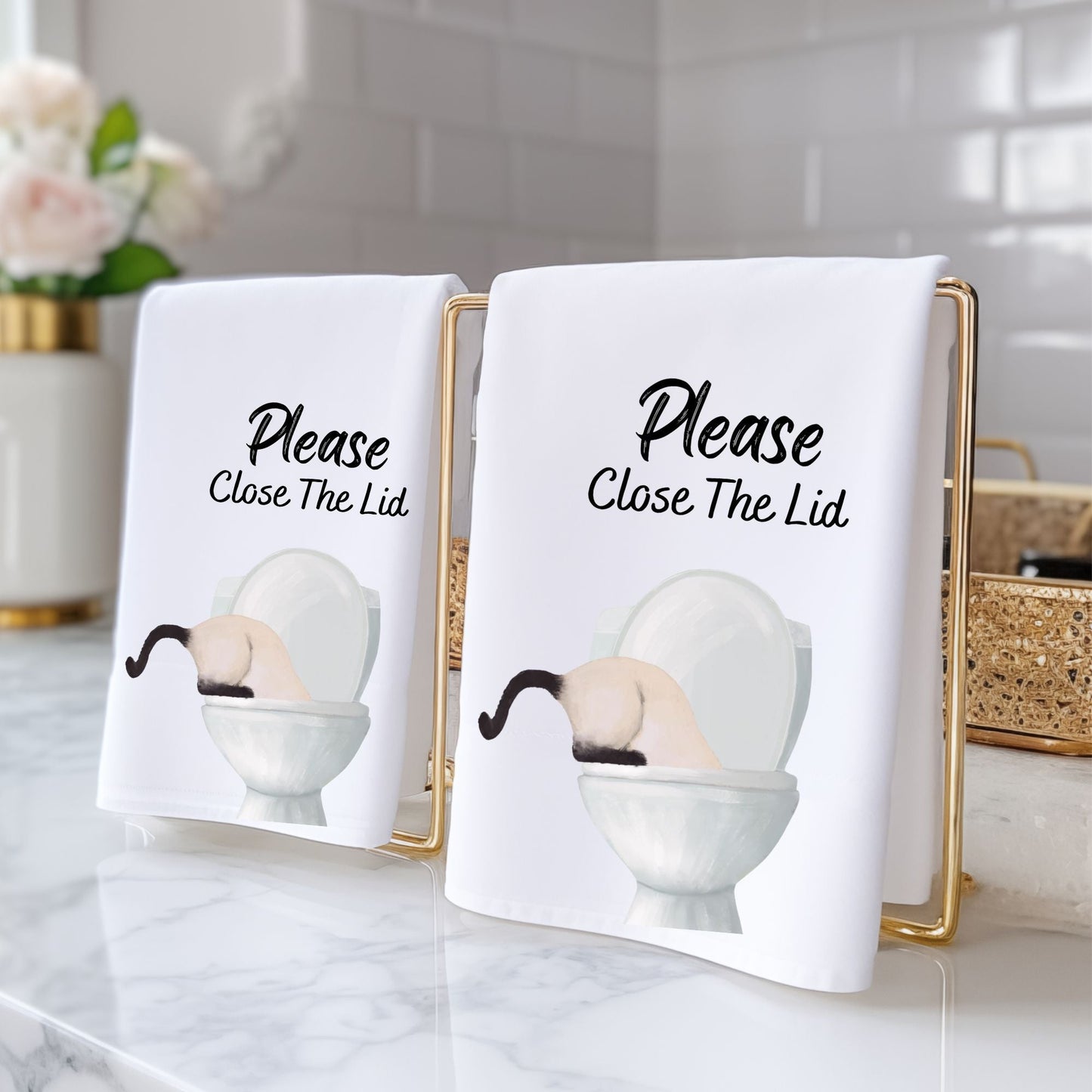 Siamese Cat Bathroom Towel - MerikaArt