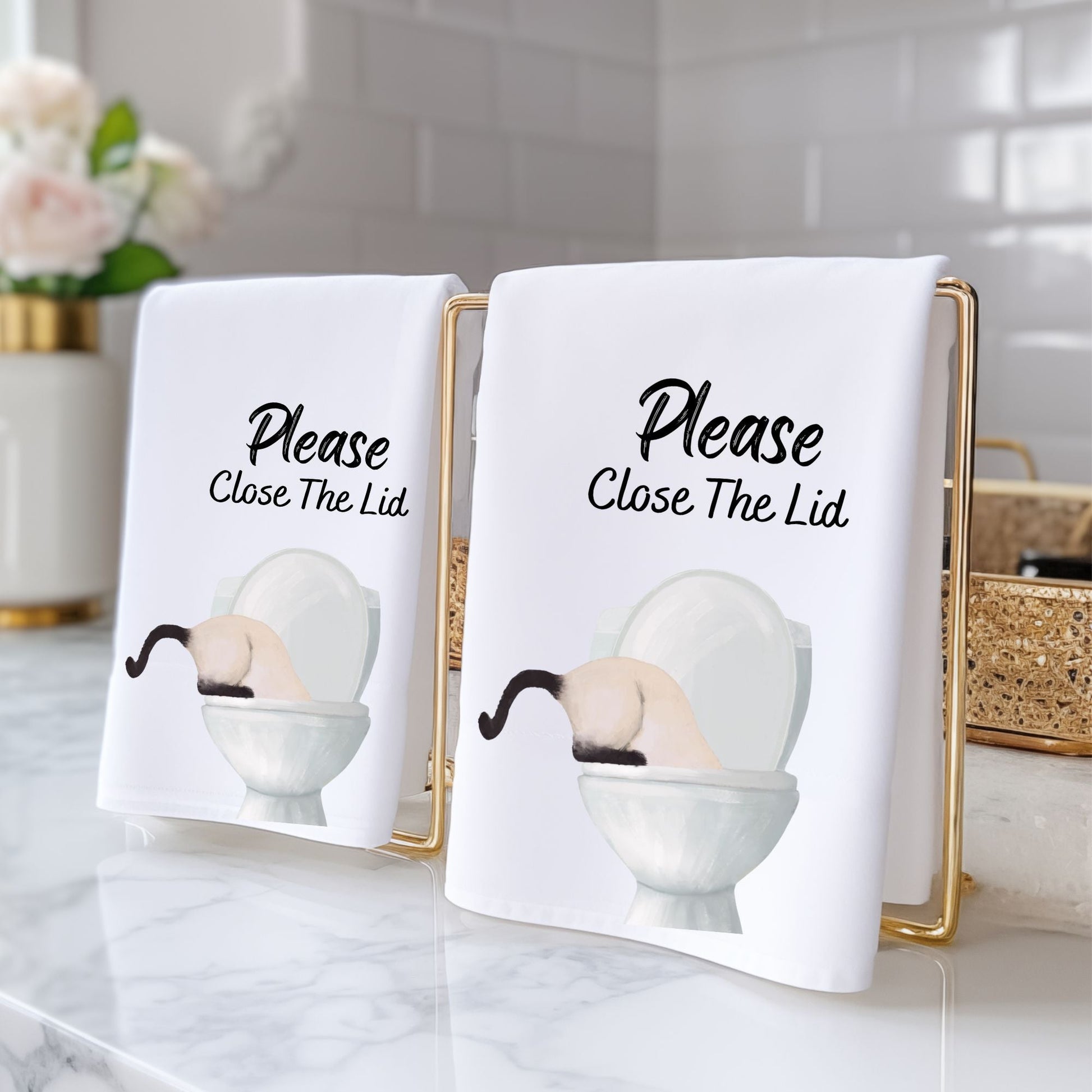 Siamese Cat Bathroom Towel - MerikaArt