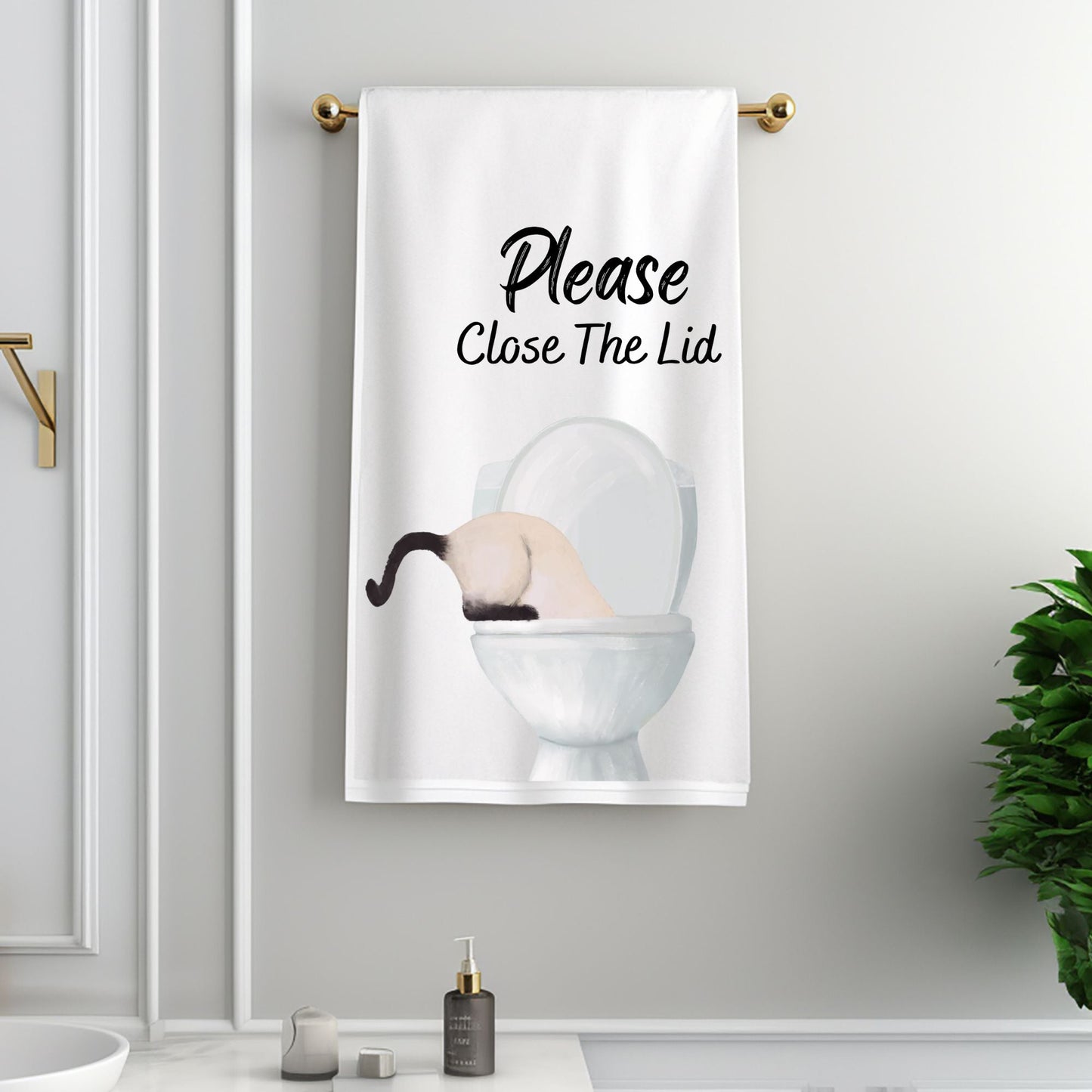 Siamese Cat Bathroom Towel - MerikaArt