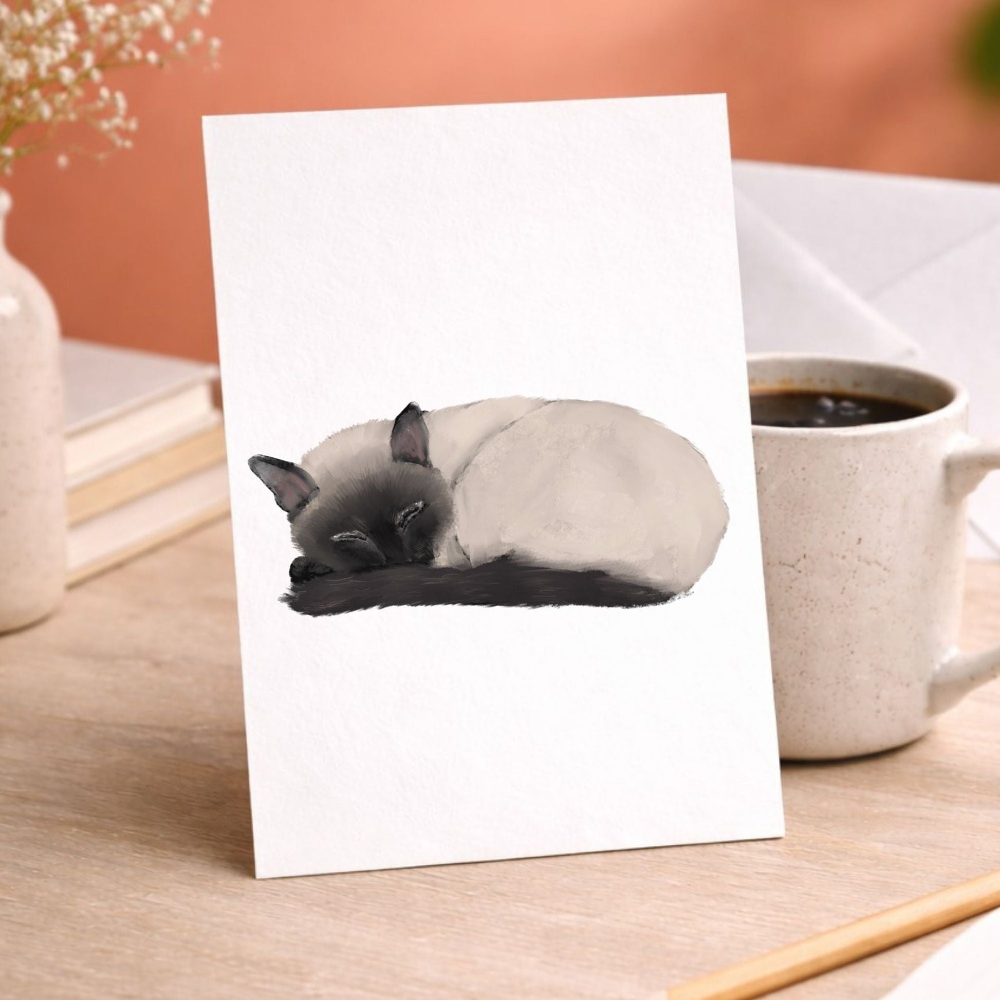 Siamese Cat Postcard - MerikaArt