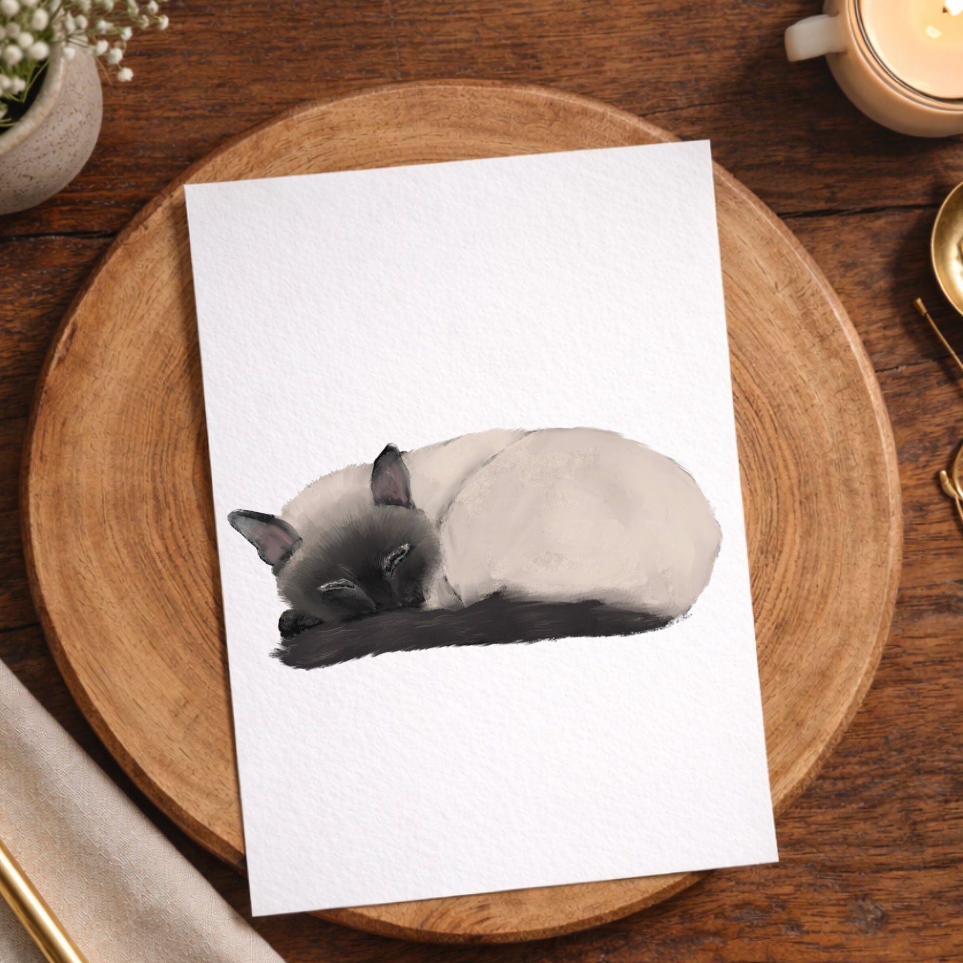 Siamese Cat Postcard - MerikaArt