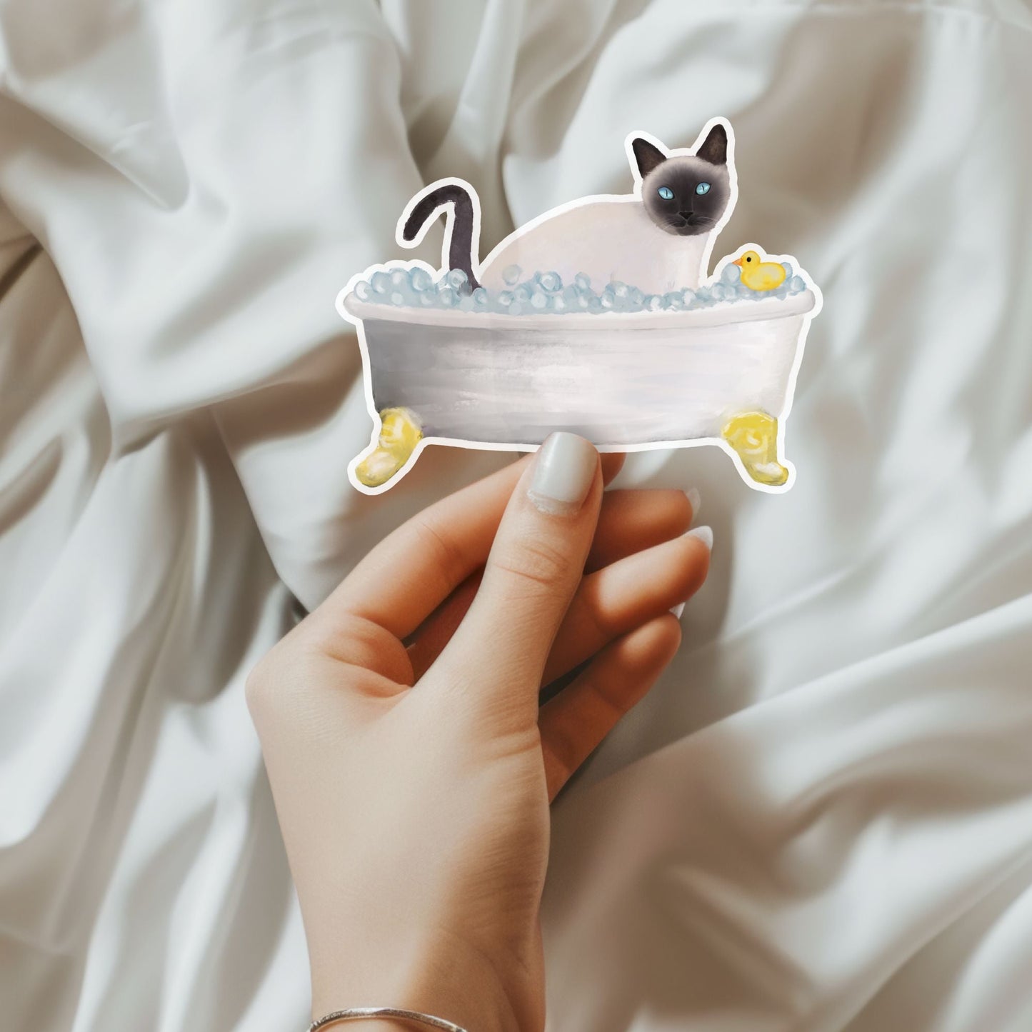 Siamese Cat Vinyl Sticker - MerikaArt